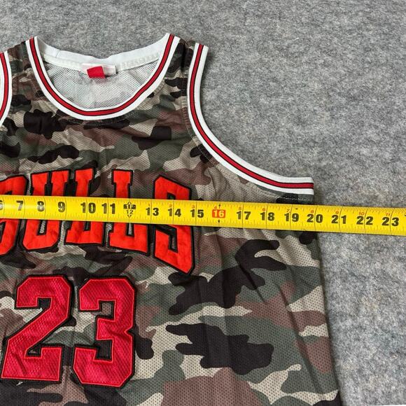 NBA Mens Chicago Bulls Michael Jordan #23 Basketball Camo Jersey ‘97-98 Size XL - Picture 7 of 8